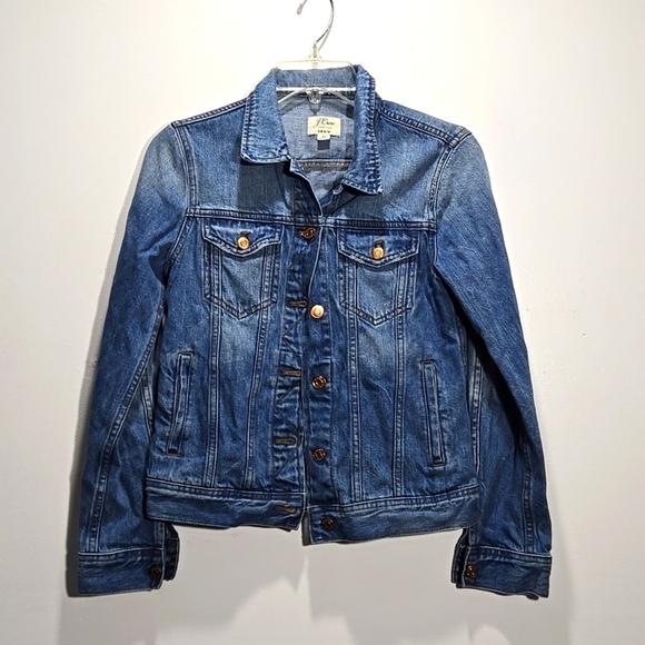 J Crew Denim Trucker Jacket Extra Small - Picture 1 of 9